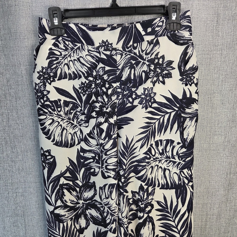 PHILOSOPHY Women's Small Beachy Pull on Tropical Blue Palm Wide-Leg Pants‎ Boho